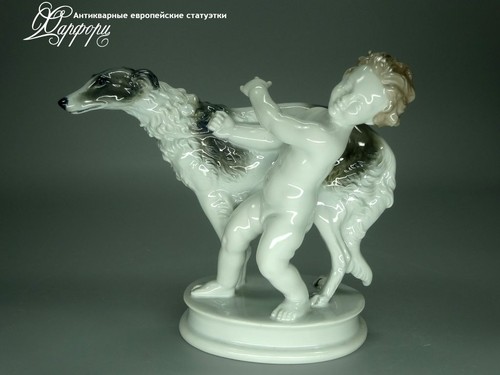 Купить фарфоровые статуэтки Rosenthal, Путти с борзой, Германия